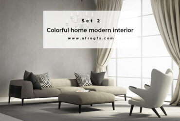 Colorful home modern interior Set 2 Stock Photo