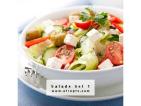Delicious fresh salads 1 Stock Photo