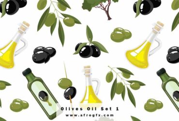 Olives Oil Set 1 Stock Photo