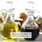 Olives Oil Set 3 Stock Photo