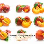 Fruits on White Background 36 #Peach