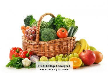 Fruits and Vegetables Collage Concepts 3 Stock Photo