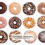 Sweet dessert - Donuts - Collection Set 2 Stock Photo