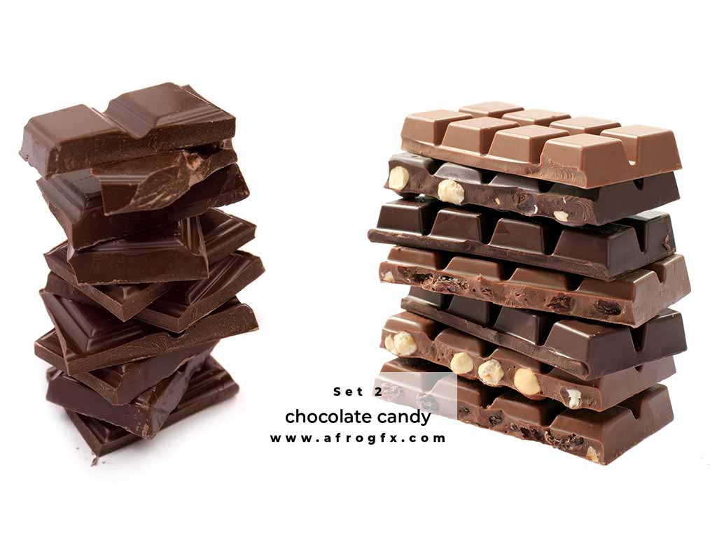Chocolate and chocolate candy Set 2 Stock Photo