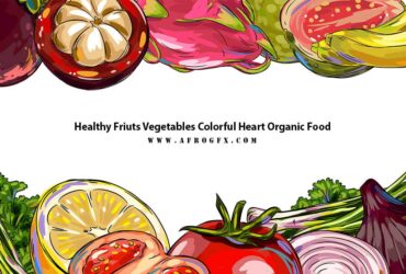 Healthy Fruits Vegetables Colorful Heart Organic Food