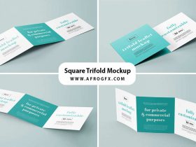 Square Trifold Brochure Mockup - PSD