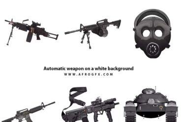 Automatic weapon on a white background