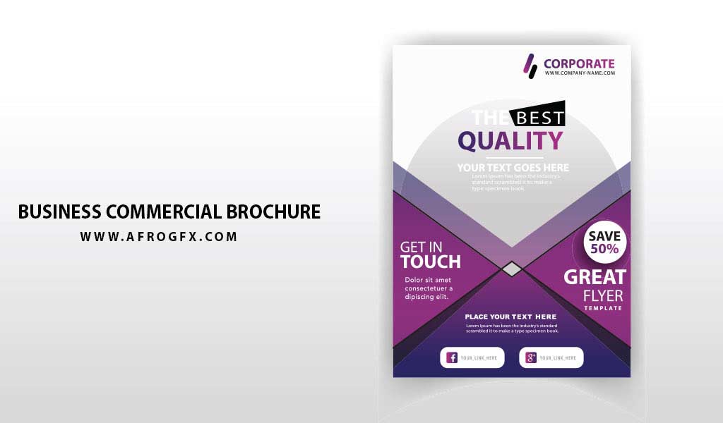 Business Commercial Brochure Vector Template for Free