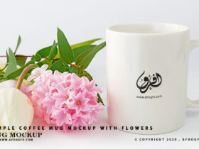 Simple Coffee Mug Mockup with flowers