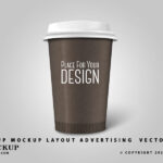 Paper Cup mockup layout advertising vector art