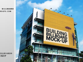 Billboard mockup on building Outdoor Advertising Mockup PSD