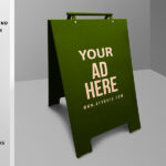 Free Outdoor Advertising A-Stand (Sign, Billboard) Mockup PSD royalty free photos free download