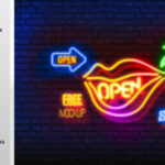 Photoshop Neon Styles and Neon PSD Free Mockup