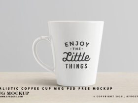 Realistic Coffee Cup Mug PSD Free Mockup