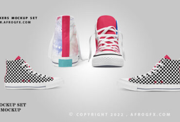 Free Psd Square Sneakers Mockup Set