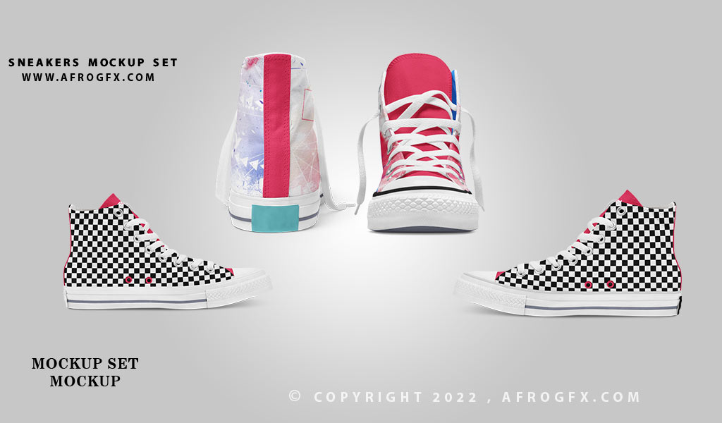 Free Psd Square Sneakers Mockup Set