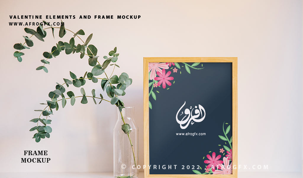 Free Valentine's Day Elements & Frame Mockup