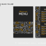restaurant menu black yellow