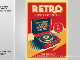 retro music box party free psd download